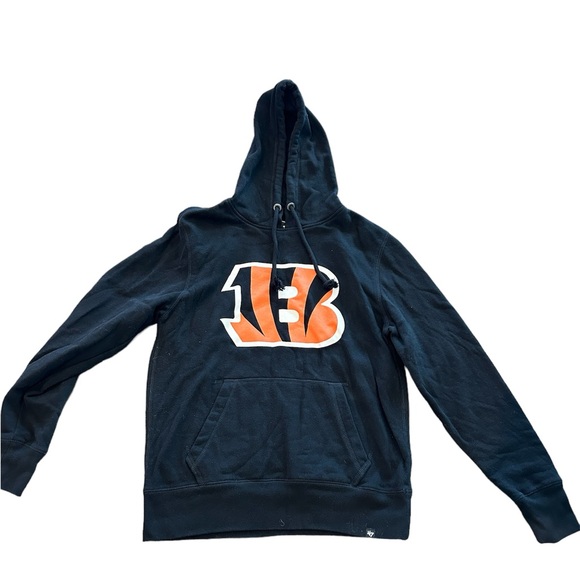 Cincinnati Bengals Hoodie Sweatshirt Black '47 Brand Men's S Unisex Warm Fleece - Picture 2 of 5